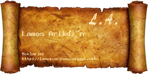 Lamos Arikán névjegykártya